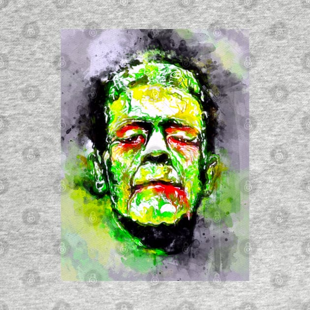 Watercolor Frankenstein Monster by danieljanda